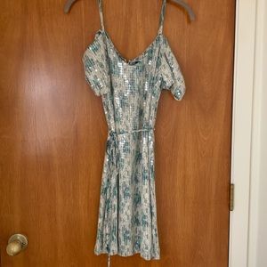 French Connection Beaded Open Shoulder Mini Dress